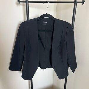 Express Black Open-Front Cropped Blazer